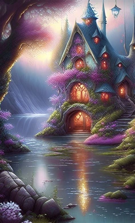 Fantasy Cabin Fantasy Cottage Fantasy Art Landscapes Fantasy