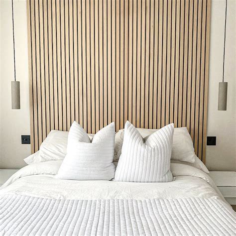 Wood Slat Wall Headboard Feature Wall Bedroom Wall Panels Bedroom