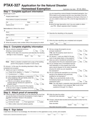 Fillable Online Co Coles Il PTAX 327 Application For The Natural