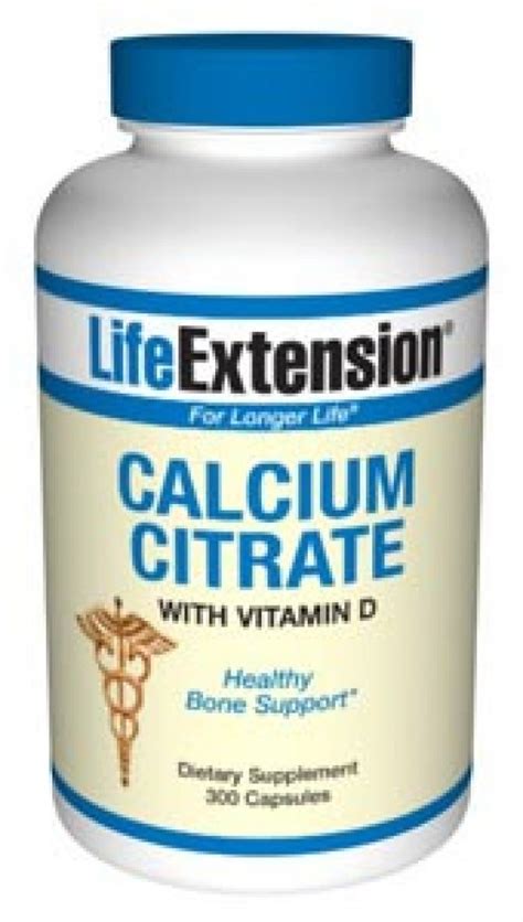 Life Extension Calcium Citrate With Vitamin D 300 Caps