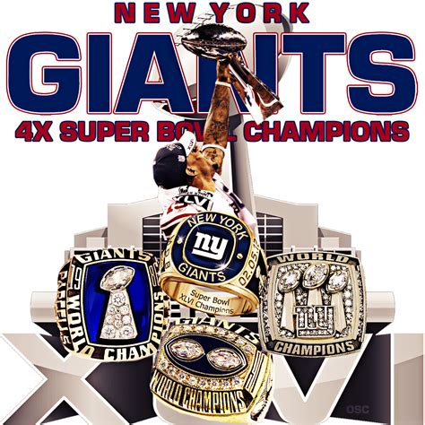 Nyg 4x Super Bowl Champions Ny Giants Football New York Giants