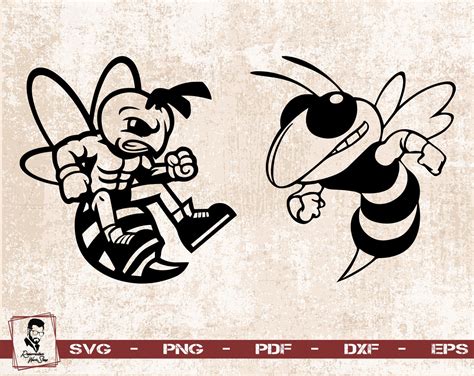 Hornet Mascot Svg File Hornet Cut Files Hornet Silhouette Etsy