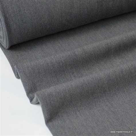 Tissu Gabardine Bi Stretch Coloris Gris Anthracite