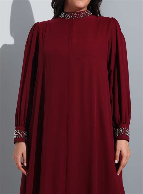 Burgundy Plus Size Evening Dress