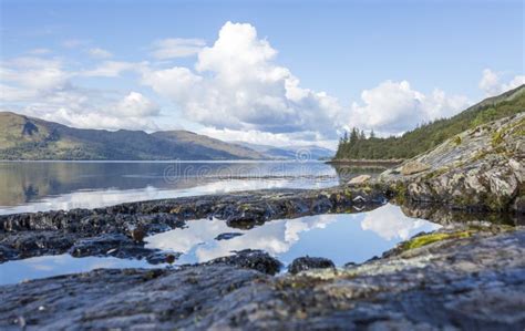 Scottish Loch With Reflections Stock Photo Image Of Mountains Valley