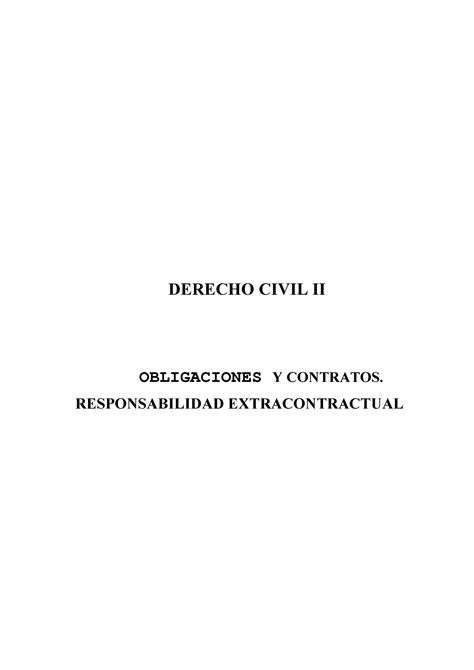 Derecho Civil Ii Apuntes Derecho Civil Ii Obligaciones Y Contratos