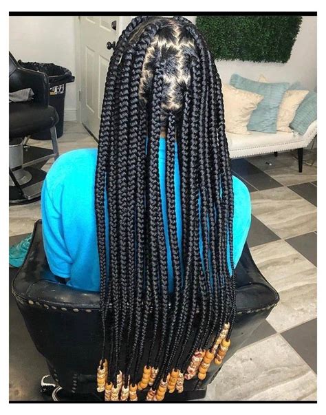 Jumbo Knotless Box Braids With Beads