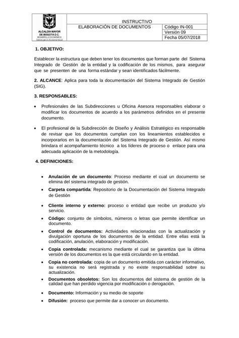 Pdf Instructivo ElaboraciÓn De Documentos Código In 001 Dokumen Tips