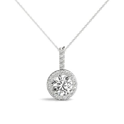 Round Lab Diamond Halo Pendant 23 Ct Tw Rare Carat