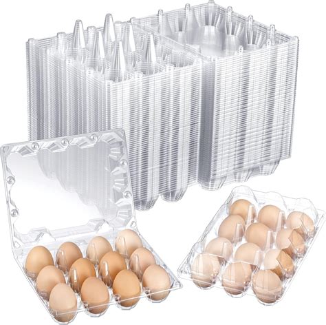 Amazon Zubebe 200 Pieces Clear Egg Cartons Plastic Egg Cartons