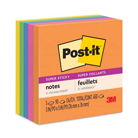 Notas Adhesivas 3m Post It Super Sticky Rio De Janeiro Colores Surtidos