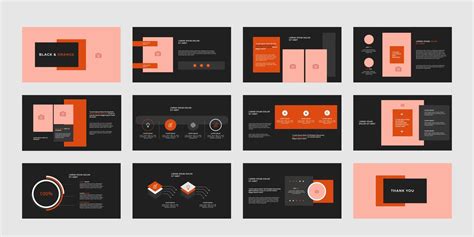 Black And Orange Business Slide Presentation With Simple Style