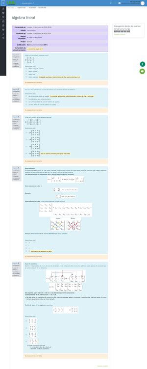 Algebra Lineal Examen Semana Lgebra Lineal Mis Cursos Lgebra