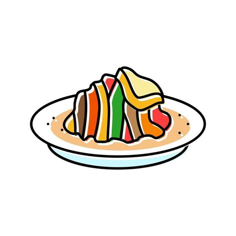 Ratatouille French Cuisine Color Icon Vector Illustration