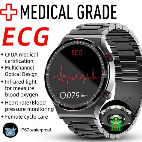 ECG E PPG Rel Gio Inteligente Para Homens Monitor De Sa De Freq Ncia