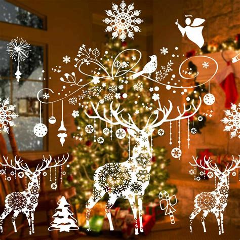 Kerst Sneeuwvlok Raamstickers Kerst Xmas Kerstman Grandado