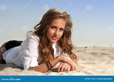 Beautiful Woman In A Bathing Suit Stock Photo Image Of Blue Beach