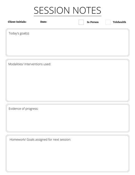 Session Note Template