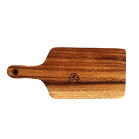 Small Chopping Board With Handle Acacia Wood Sizes Available