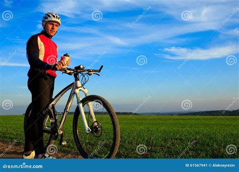 Mountain Bike Cyclist Riding Outdoor Stock Image Image Of Exercise