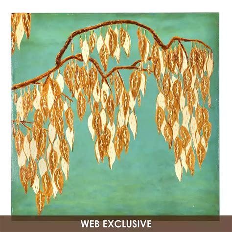 Teal Leaves Canvas Art Print Kirklands Home