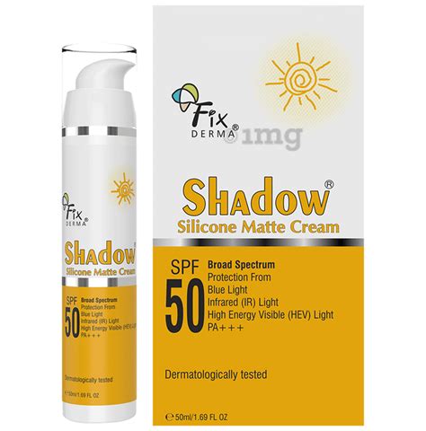 Fixderma Shadow Silicone Matte Cream SPF 50 Buy Pump Bottle Of 50 0 Ml