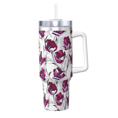 Rocae Tulips Flowers For Oz Ice Bully With Handle Keeps Drinks Hot Or Cold For Hours Walmart