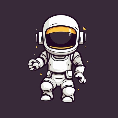 Ilustración vectorial de astronauta en traje espacial aislado en un