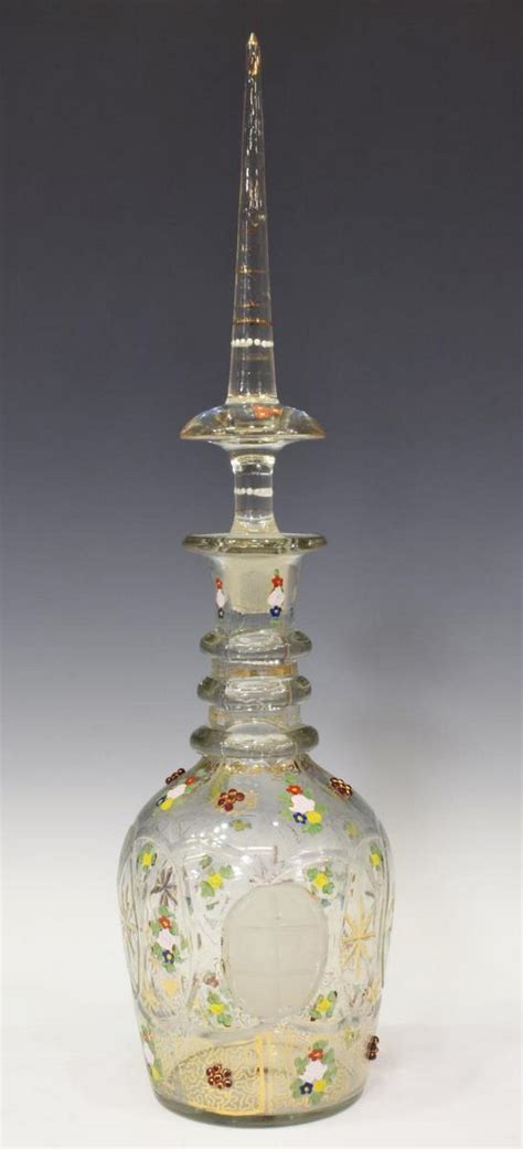 Sold Price Bohemian Gilt And Enameled Glass Spire Decanter Invalid Date Cdt