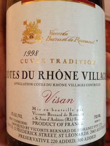 Vicomte Bernard de Romanet Cuvée Tradition Côtes du Rhône Villages