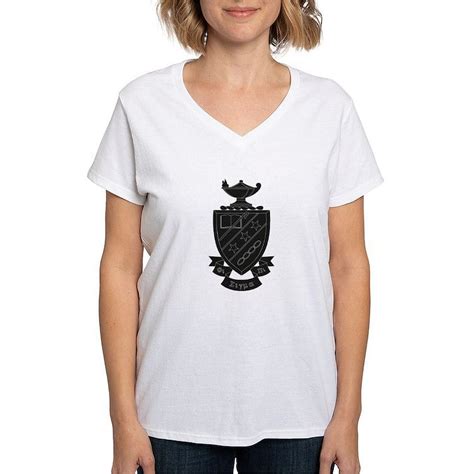 Cafepress Phi Sigma Pi Black Shield T Shirt Womens Cotton V Neck T