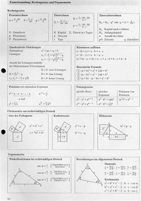 Formelsammlung Mathematik Pdf