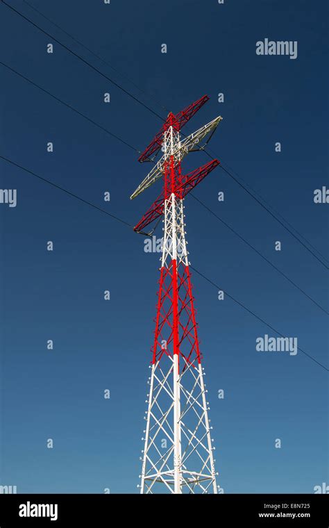 High Voltage Power Lines in country Stock Photo - Alamy