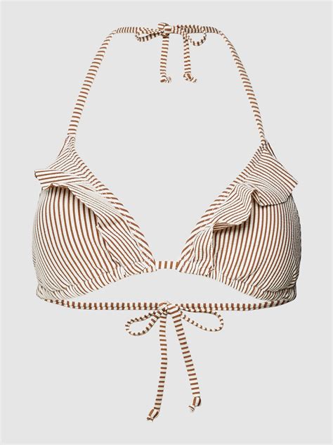 Becksöndergaard Bikini Oberteil mit Streifenmuster Modell Striba Bel hellbraun online kaufen