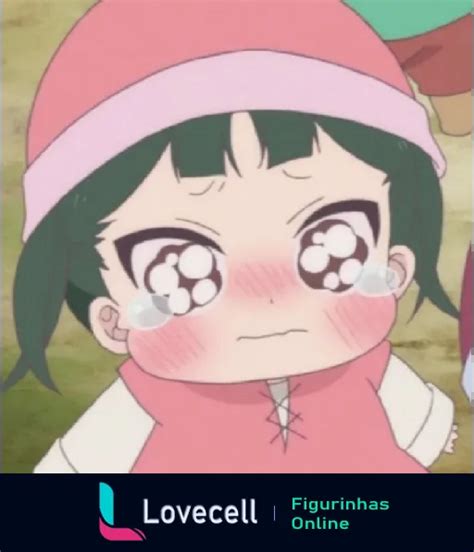 Figurinha Anime Kawaii Menina Fofa Chorando Para WhatsApp Lovecell