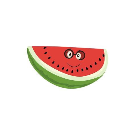 Funny Watermelon Slices Characters With Cartoon Smile Faces Cute Fruit