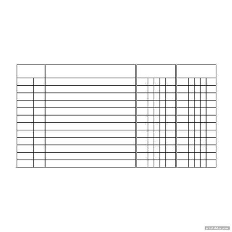 Printable 4 Column Paper