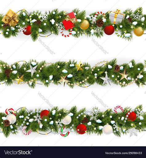 Snowy christmas pine border Royalty Free Vector Image