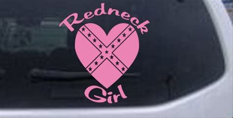 Redneck Girl Rebel Heart Car Or Truck Window Wall Laptop Decal Sticker