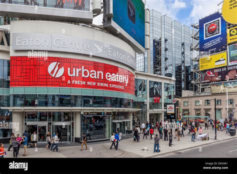 Entrance to Eaton Centre shopping mall and Advertisements and Stock ...