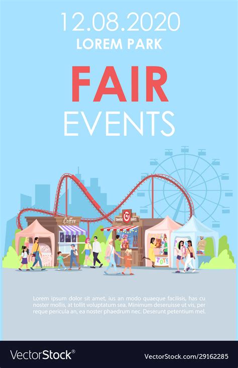 Fair events brochure template amusement park Vector Image