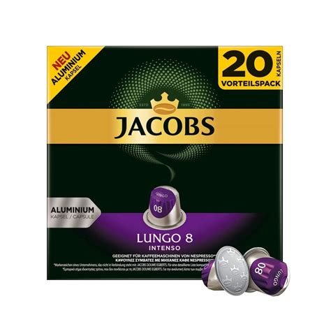 Jacobs Lungo 8 Intenso XL 20 Kapseln für Nespresso für 5 49