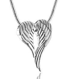 Angel Wings Silver Ash Pendant – Urn Shop