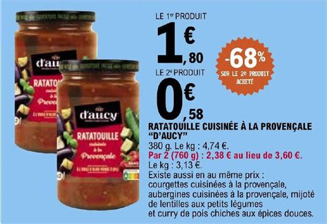 Promo Ratatouille Cuisin E La Proven Ale D Aucy Chez E Leclerc