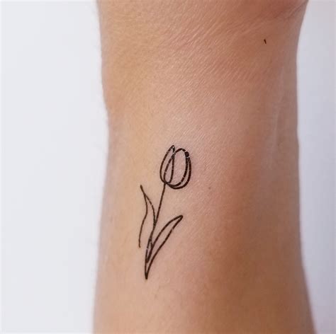 Tulip Temporary Tattoo set of 6 - Etsy