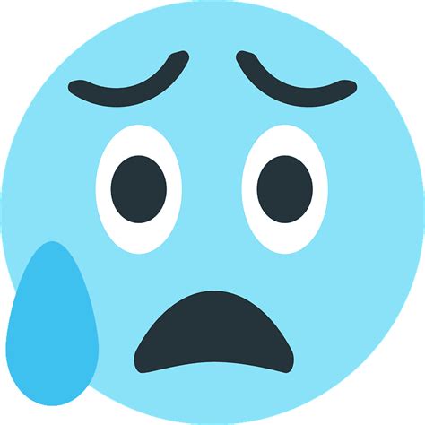 Anxious Face With Sweat Free Vector Emoji On