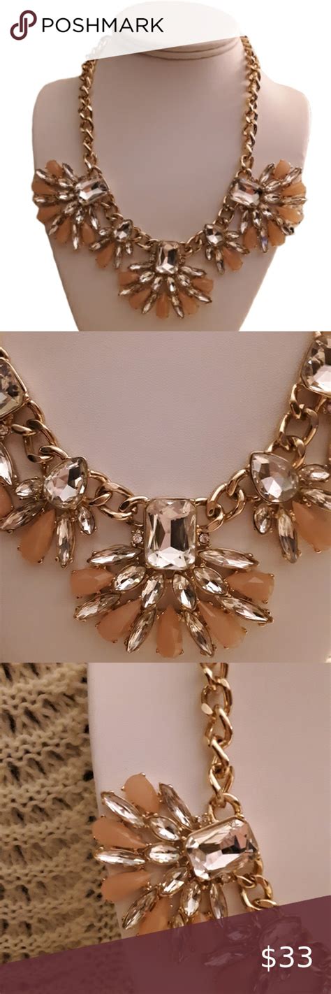 Brepublic Rhinestone Gold Tone Statement Necklace Statement Necklace