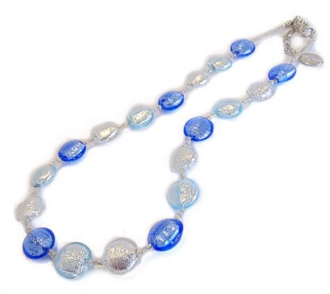 Collana Da Donna Girocollo Con Perle In Vetro Di Murano Originale