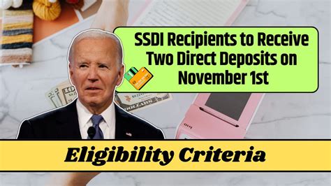 Ssdi Recipients To Receive Two Direct Deposits On November 1st Know