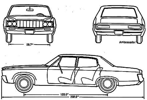 1970 Amc Ambassador Sedan Blueprints Free Outlines